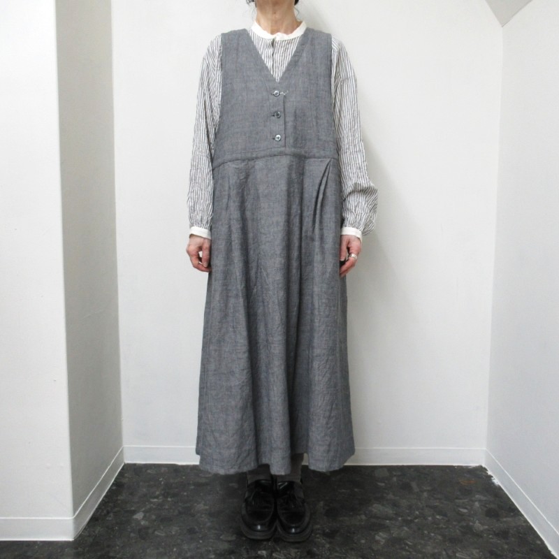 homeworking  ダンガリージャンパースカート /NV 【日本製】